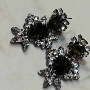 BCBGMaxAzria Black and Silver Gemstone Earrings